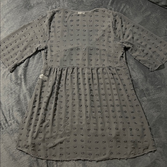 Maurice’s women’s XL charcoal textured polka dot sheer kimono coverup cardigan - Picture 6 of 9